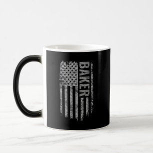 Baker USA Vlag Vervallen ontwerp Magische Mok