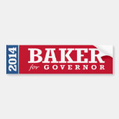 BAKER VOOR GOVERNOR 2014 BUMPERSTICKER (Voorkant)
