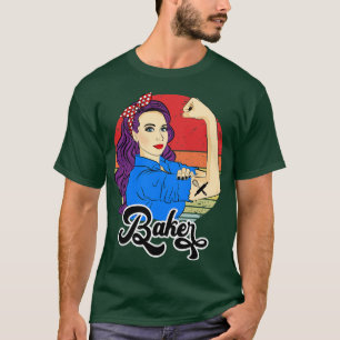 Baker Vrouw Gift Bakkerij Sterke Vrouw T-shirt