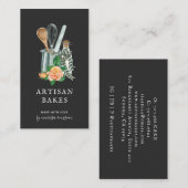 Baker Waterverf Koken Ultrasnelle bakkerij Black B Visitekaartje (Voorkant / Achterkant)