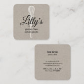 Baker Whisk Bakery Square Kraft Visitekaartje (Voorkant / Achterkant)