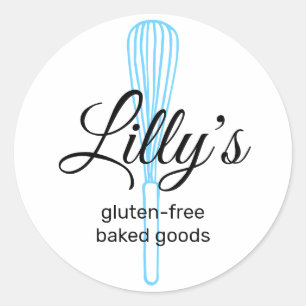 Baker Whisk Bakery Square Visitekaartje Classic Ro Ronde Sticker