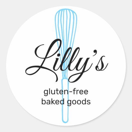 Baker Whisk Bakery Square Visitekaartje Classic Ro Ronde Sticker (Voorkant)