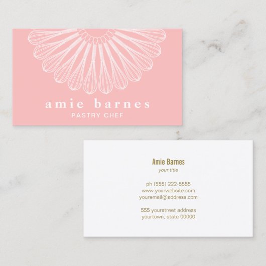 Baker Whisk Catering Pink Bakery Visitekaartje (Voorkant / Achterkant)