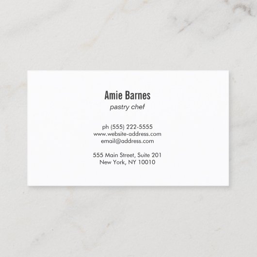 Baker Whisk Logo Bakery Chalkboard Visitekaartje (Achterkant)
