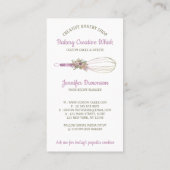 Baker Whisk logo pastry boho Visitekaartje (Achterkant)