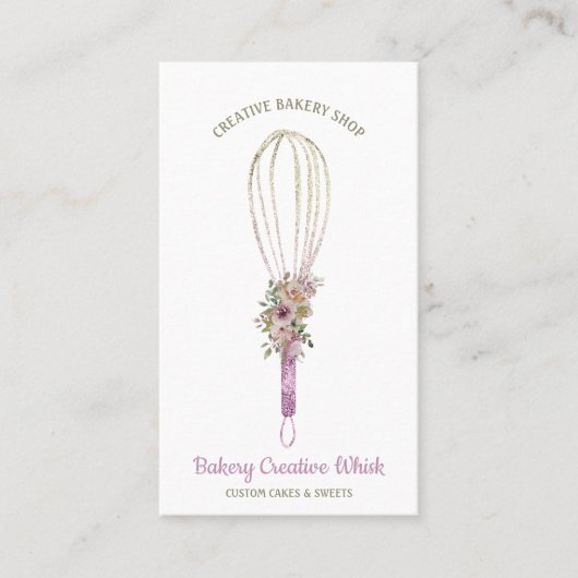 Baker Whisk logo pastry boho Visitekaartje (Voorkant)