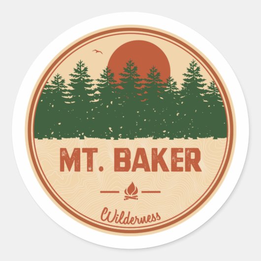 Baker Wilderness Ronde Sticker (Voorkant)