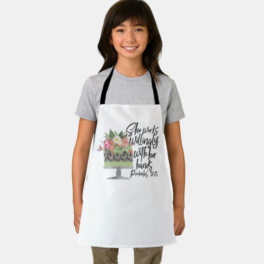 Baker - Ze werkt bereidwillig Spreuken 31:13 Schort (Insitu)