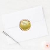 Bakerij en Bakkerij Boutique, Gouden Damast Ronde Sticker (Envelop)