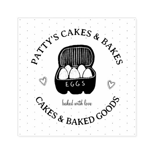 Baker's Bakery Logo Pink Black Label Rubberstempel (Afrduk)