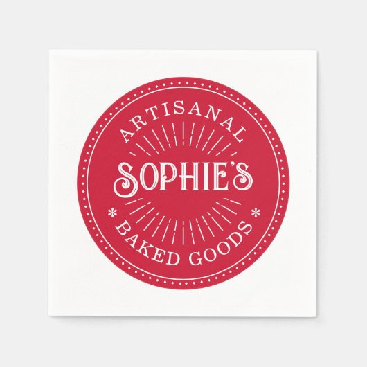 Baker's Bakery Red Logo Servet (Voorkant)