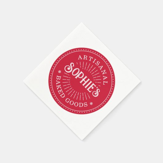 Baker's Bakery Red Logo Servet (Hoek)