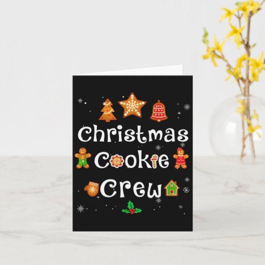 Bakers Christmas Cookie Crew Family Baking Team Ho Kaart (Gele Bloem)