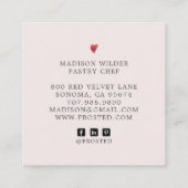 Baker's Cupcake Logo Calligraphy Script Roze Vierkante Visitekaartje (Achterkant)