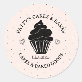 Baker's Cupcake Logo Roze Zwart Product Label