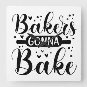 Bakers Gonna Bake Vierkante Klok