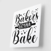 Bakers Gonna Bake Vierkante Klok (Hoek)