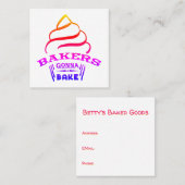 Bakers Gonna Bake Vierkante Visitekaartje (Voorkant / Achterkant)