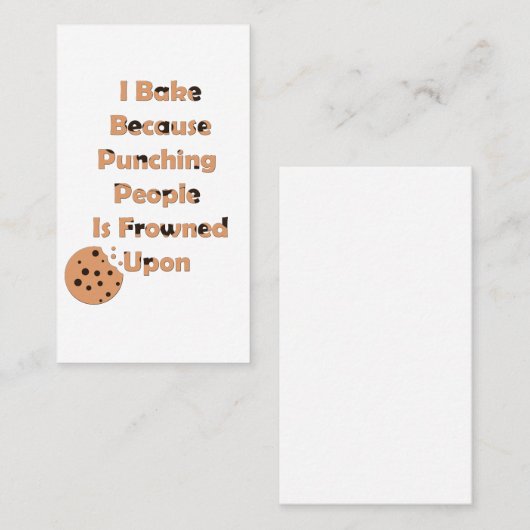 Baker's Humor: Ik bak omdat ik mensen sla Visitekaartje (Voorkant / Achterkant)