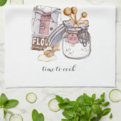 Baker's ingrediënten tijd om te koken theedoek (Gevouwen)