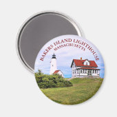 Bakers Island Lighthouse, MA Round Magnet (Voorkant / Achterkant)
