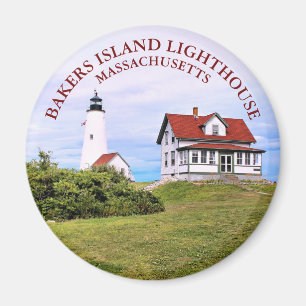 Bakers Island Lighthouse, MA Round Magnet