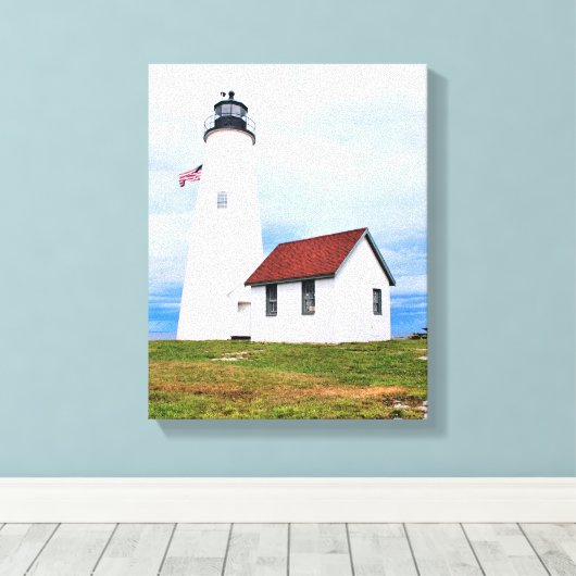 Bakers Island Lighthouse MA Wrapped Canvas (Insitu (Houten vloer))