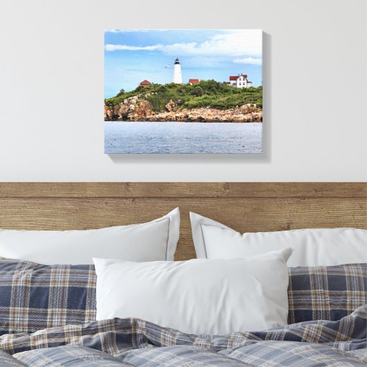Bakers Island Lighthouse MA Wrapped Canvas (Insitu (Slaapkamer))