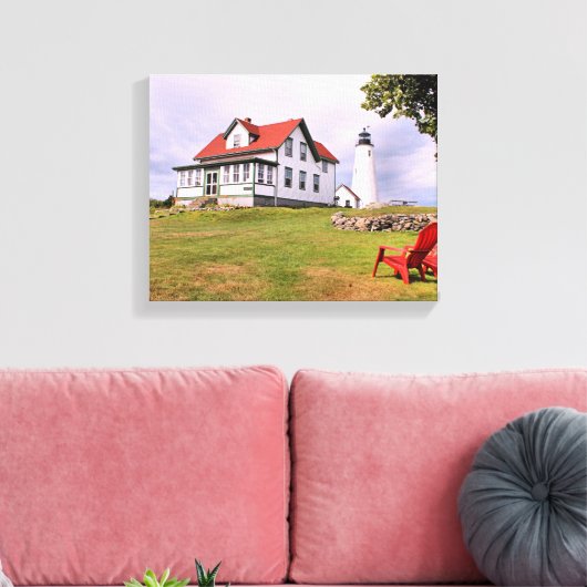 Bakers Island Lighthouse MA Wrapped Canvas (Insitu (Woonkamer))