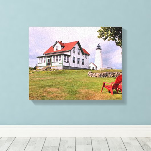 Bakers Island Lighthouse MA Wrapped Canvas (Insitu (Houten vloer))