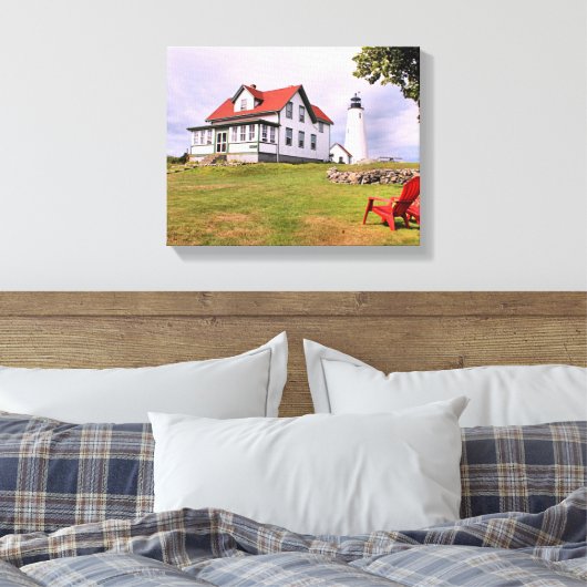 Bakers Island Lighthouse MA Wrapped Canvas (Insitu (Slaapkamer))