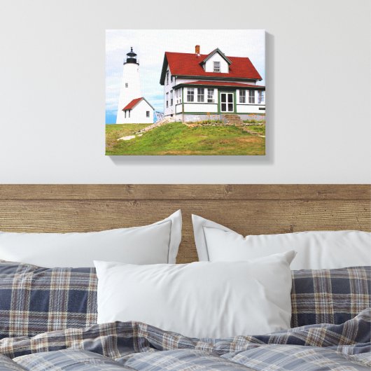 Bakers Island Lighthouse MA Wrapped Canvas (Insitu (Slaapkamer))