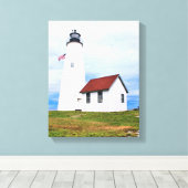 Bakers Island Lighthouse MA Wrapped Canvas Afdruk (Insitu (Houten vloer))