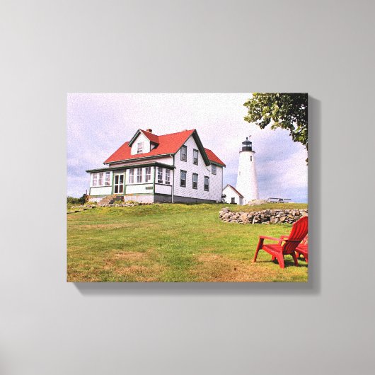 Bakers Island Lighthouse MA Wrapped Canvas Afdruk (Voorkant)