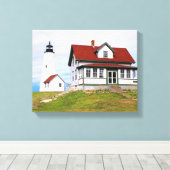 Bakers Island Lighthouse MA Wrapped Canvas Afdruk (Insitu (Houten vloer))