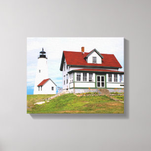 Bakers Island Lighthouse MA Wrapped Canvas Afdruk