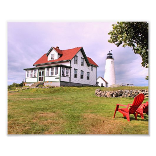 Bakers Island Lighthouse Massachusetts Foto print Afdruk (Voorkant)
