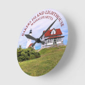 Bakers Island Lighthouse Massachusetts Wall Clock Ronde Klok (Hoek)