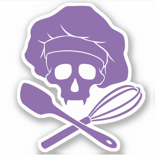 Baker's Skull met Toque Sticker (Voorkant)