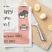 Baker's Tea Towel Gift Mum, Nan, Naam (Perzik) Theedoek (Quarter Fold)