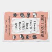 Baker's Tea Towel Gift Mum, Nan, Naam (Perzik) Theedoek (Horizontaal)