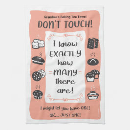 Baker's Tea Towel Gift Mum, Nan, Naam (Perzik) Theedoek
