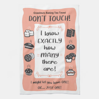 Baker's Tea Towel Gift Mum, Nan, Naam (Perzik) Theedoek
