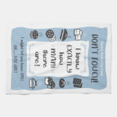 Baker's Tea Towel Nanna, Mama, Pap Gift (Blauw) Theedoek (Horizontaal)