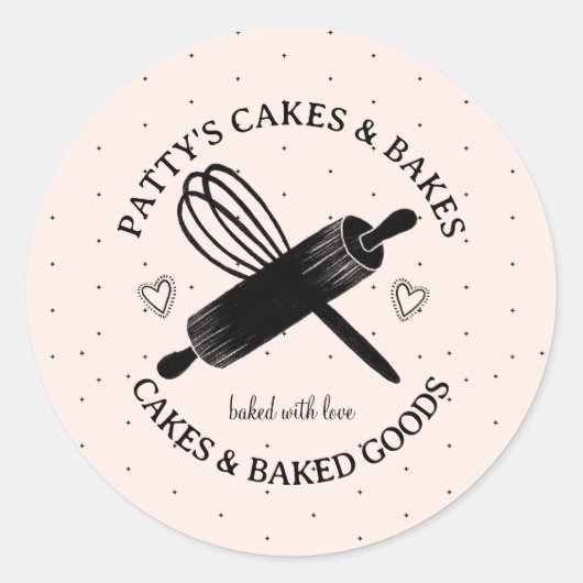 Baker's Utensils Bakkerij Logo Pink Black Label (Voorkant)