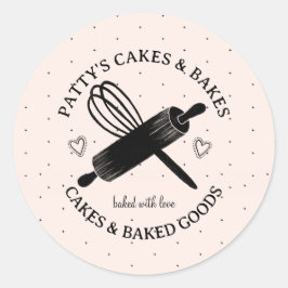 Baker's Utensils Bakkerij Logo Pink Black Label