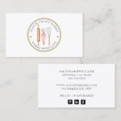 Baker's Visitekaartje met roze gouden Logo (Voorkant / Achterkant)