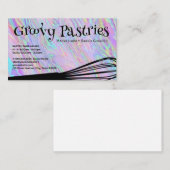 Bakers Whisk | Iridescente Holografische Achtergro Visitekaartje (Voorkant / Achterkant)