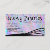 Bakers Whisk | Iridescente Holografische Achtergro Visitekaartje (Voorkant)